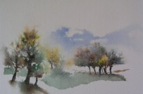 Streuobstwiese I (Aquarell)